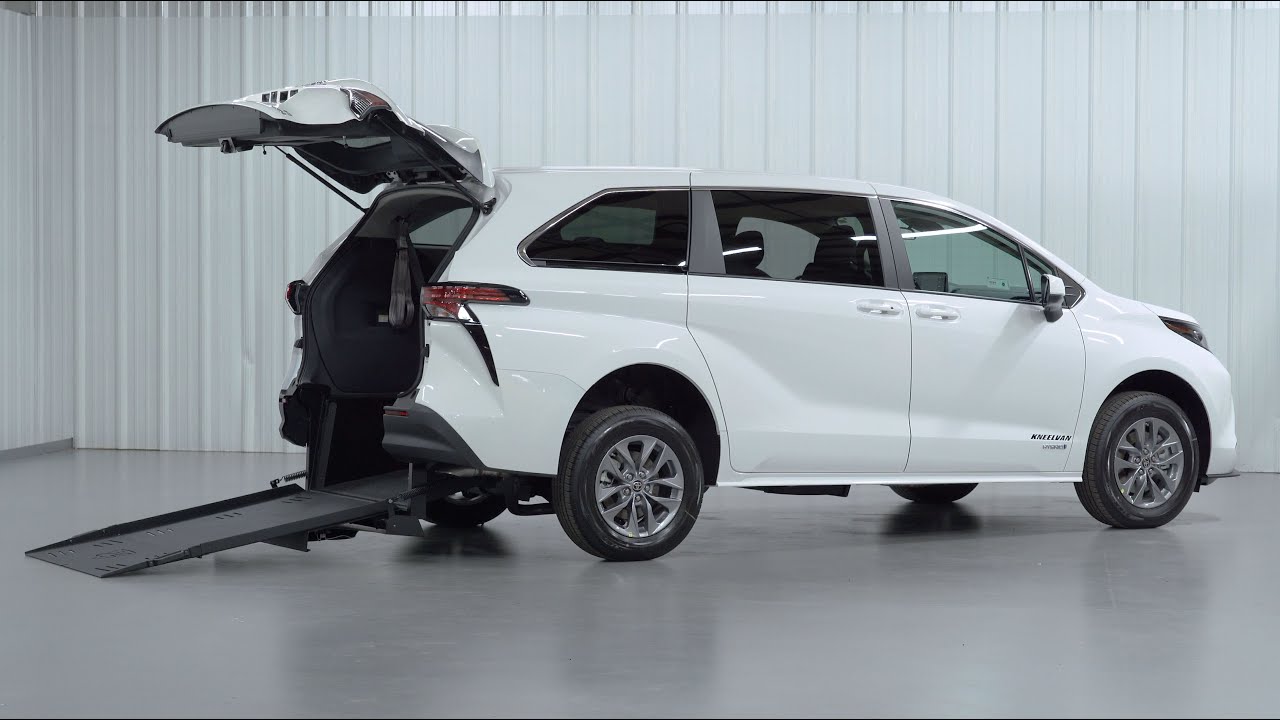 FMI Conversions Toyota Sienna with ramp deployed from rear hatch.