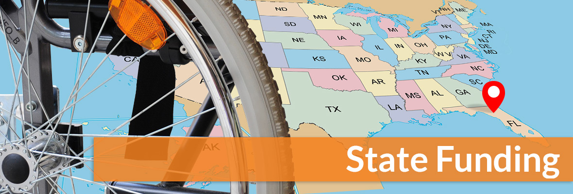 Wheelchair Van Sale Funding by State with Map Image