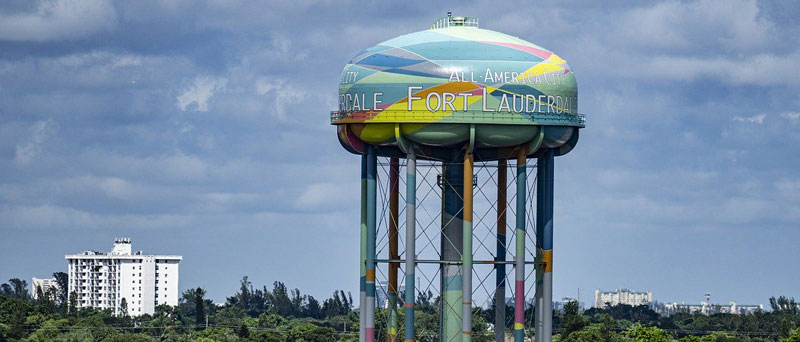 Ft. Lauderdale handicap accessible sightseeing colorful water tower on handicap accessible sightseeing tour in ft lauderdale