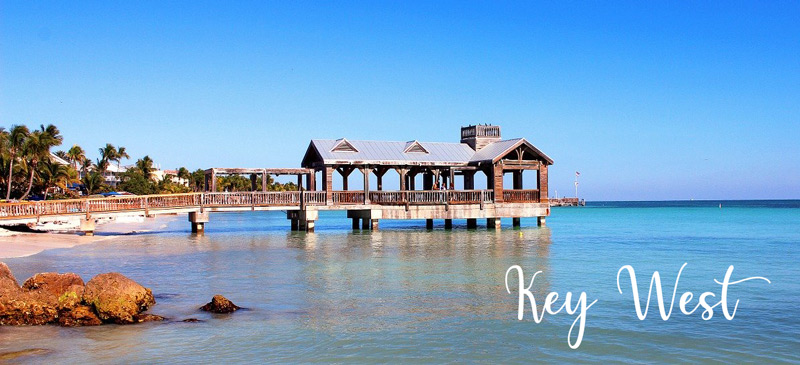 Key West beach with wheelchair accessible pavilion over the water Key West beach with wheelchair accessible pavilion over the water